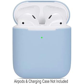 Compatible Airpods Case, Protective Ultra-Thin Soft Silicone Shockproof Non-Slip Protection Accessories Cover Case for Apple Airpods 2 & 1 Charging Case - Light Blue