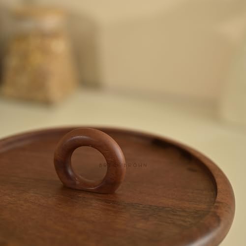 Brick Brown® Tresso Wooden Roti Box With Cane Weave | Chapati For Kitchen Casserole Hot Pot Lid Case Dabba Server Dining Table Handmade Container (8X8X5 In)