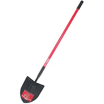 Bully Tools 82515 14-Gauge Round Point Shovel with Fiberglass Long Handle