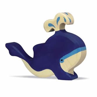 Holztiger Blue whale blowing water