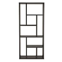 ioHOMES Zevv Modern 9 Open Shelves Vertically/Horizontally Display Shelf, Cappuccino