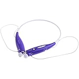 5IVE HV-800 Wireless Bluetooth Music Stereo Universal Headset Headphone Vibration Neckband Style for iPhone iPad Samsung (Purple)