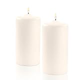 Candle Charisma Premium Quality Ivory Pillar Candles 3x6 Set of 2 Unscented - MADE IN USA in a BOX