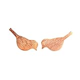 NOUMANDA Tiny Brushed Bird Stud Earrings Women Small Vivid Love Bird Earrings Jewelry (rose gold)