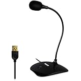 USB Microphone for Computer - Plug&amp;Play Recording Microphone with Mute Button - Compatible with PC, Laptop, Mac, ps4 - Ideal for YouTube,Skype,Gaming,Podcast(1.5m /5ft)