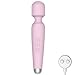 Wireless Wand Massager,New IPX 8 Waterproof Powerful Mini Cordless Wand Massaging with 10 Vibrations and 5 Multi-Speed,getbear Silicone Compact Rechargeable Power Massager (Pink) (Pink)
