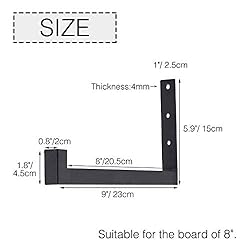 OVOV 6 Pack Heavy Duty Shelf Brackets Wall Mounted