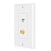 TNP Ethernet Coax Wall Plate with 1 RJ45 Port and 1 Gold Plated TV F-Type Coaxial Cable Connector Socket for Cat6 Cat5e Cat5 Jack, White