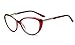 D.King Women Fashion Cat Eyeglasses Frames Clear Lens 56mm Red
