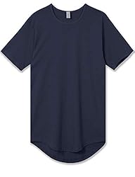 Men's Short Sleeve Hipster Drop Cut Curved Hem Long