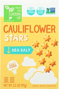 Real Food From the Ground Up Cauliflower Cracker Stars Variety Bundle of Three Flavors: One Box Each of Sea Salt, Pizza and Cheddar (3 Boxes) - Thumbnail 3