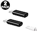USB-C Adapter, iOS Cable (Female) to USB Type C (Male) - Data Sync and Charging Adapter for Galaxy Note 9 Pixel 3 and More (Pack of 2, Not for Earbud and Quick Charger) - Black