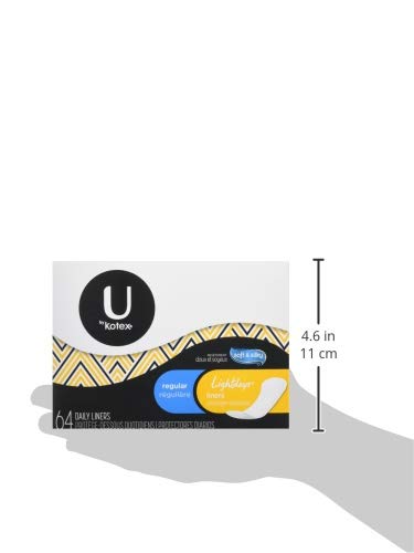 U BY KOTEX LIGHTDAYS PANTY LINERS, REGULAR, (THOMASWI), MULTICOLOR, UNSCENTED, 64 COUNT