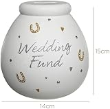 Pot Of Dreams Wedding Fund Ceramic Money Pot White Handmade Gift view 2
