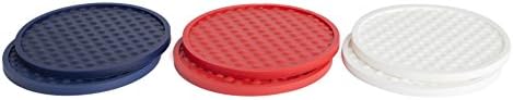 Flagpi Silicone Coasters for Drinks (Set of 6) - Coasters for all Beverages, Beer, Wine Glasses, Tea Cups, Coffee Mugs and Bar Cocktails with your Country's Colors (UK)