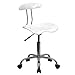 Flash Furniture Elliott Vibrant White and Chrome Swivel Task Office Chair with Tractor Seat