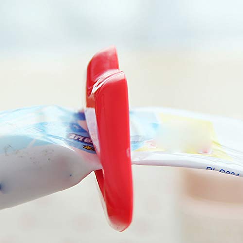 dianpo Random Color Lip Shape Toothpaste Tube Face Wash Cleaning Foam Cream Roller Squeezer Dispenser ABS Clip
