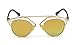 GAMT Fashion Polarized Aviator Sunglasses Flat Reflective Mirrored Cateye Metal Eyewear Gold-brown