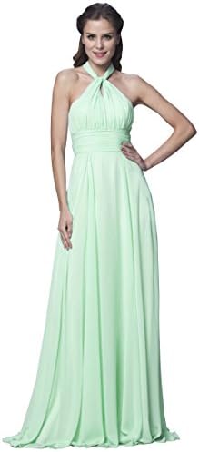 Women's Convertible/Infinity Chiffon Long Bridesmaid Dresses A Line Prom Evening Party Gown Champagne Size 24W