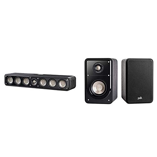 Polk Audio Signature Series S35 Center Channel Speaker (6 Drivers)  Detachable Magnetic Grille,Black Signat