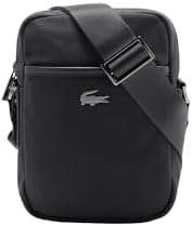 Amazon.com: Lacoste Mens LCST Small Flat Crossbody Bag, Black, One
