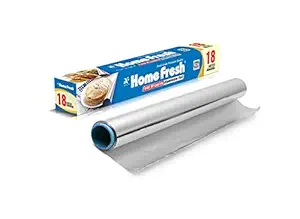 Home Fresh Aluminium Foil - 18 Meter (11 Microns) | Food Packing, Wrapping, Baking, Storing and Serving