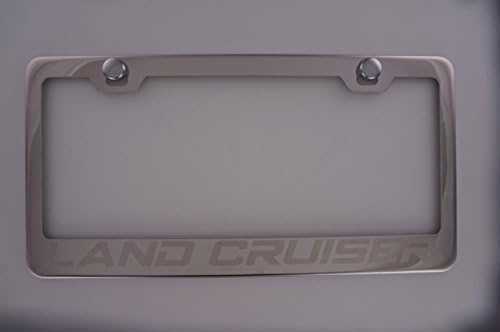 Toyota Land Cruiser Laser Engraved Chrome License Plate Frame with Caps