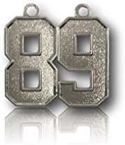 Number 89 Silver Plated Jersey Style Sports Necklace Charm Pendant (0.8" Tall - Standard Size)