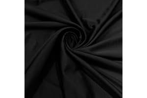 GENERIC Cotton Spandex Jersey Fabric - 4 Way Stretch - 60" Width Sold by The Yard - Ideal for T-Shirts, Dresses, Athleticwear Apparel (Black, 2 Yards)