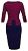 HOMEYEE Women's Elegant Chic Bodycon Formal Dress B288 (L, Burgandy+Dark Blue)