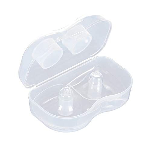 Finever Silicone Nipple Shield with Carrying Case for Breastfeeding Mothers Imitation Breast Shape and 4-Holes Design with Clear Case Standard 20mm 1Pair