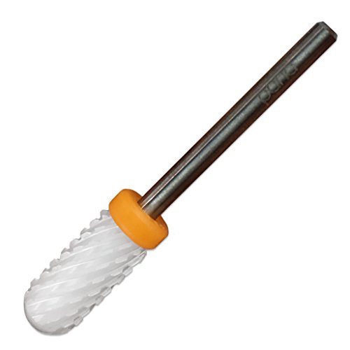 Pana (Grit: XXC - 2X-COARSE) Professional USA Ceramic White Smooth Top Small Barrel Bit Nail Drill 3/32" Shank Size