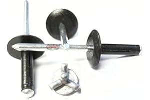 Racer's Speed Shop Flat Black 3/16" Large Head Tri-Fold Exploding Aluminum Mandrel Pop Rivets 100 pack