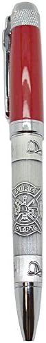 Fire Department Red & Pewter Pen In Gift Box Uses Standard Ballpoint Refills