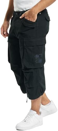Brandit Men's Industry Vintage 3/4 Cargo Shorts - Anthracite, 100% Cotton, Multiple Pockets - View #10