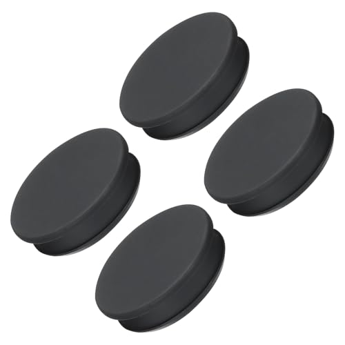 TA-VIGOR 4Pcs Silicone Snap in Locking Hole Plugs, 56.6mm Diameter Hole Stoppers, Rubber Panel Seal Cover Flush Type Panel Round for Kitchen Rubber Bulkheads Waterproof Sealing Plugs, Black