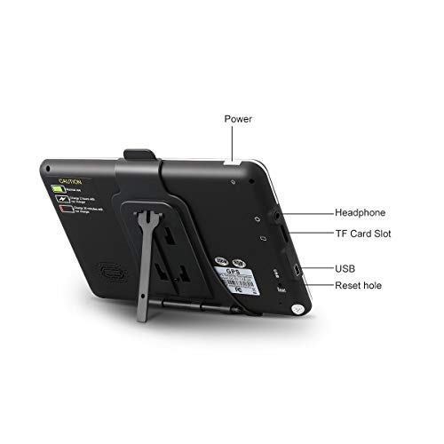 FLOUREON 7 Inch Capacitive LCD Touch Screen Truck&Car GPS Navigation SAT NAV Navigator Lifetime Map Updates 8GB(Black)