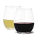Zeppoli 4-Piece Stemless Wine Glass Set, Elongated and Shatter-Resistant Glass, 15oz