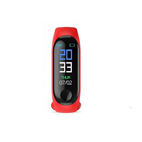 Fitness Tracker Heart Rate Monitor Waterproof Kids Women Men Calorie Counter Smart Band Sleep Pedometer Wristband Activity Watch M3 Red