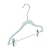 Juvale 24-Pack Light Blue Velvet Hangers for Baby & Kids Clothes with Clips – 360° Swivel Hook, Anti-Slip Space-Saving Design for Pants, Tank Tops, Skirts (12×8 in Baby Hanger)