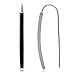 Silvershake Long Created Black Onyx Inlay White Gold Plated 925 Sterling Silver Threader Earrings