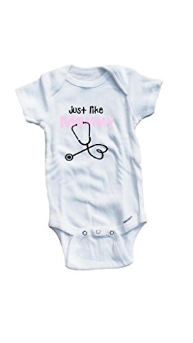 Baby Tee Time Baby Girls' Just Like Mommy Stethoscope One piece 12-18 Months White