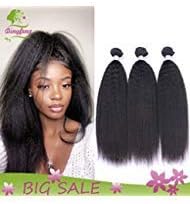 8A Brazilian Kinky Straight Human Hair Weave Bundles Big Sale Wholesale Price Of Factory 100% Unprocessed Virgin Hair Yaki Remy Hair Extensions Natural Black Color (182022, Natural color)