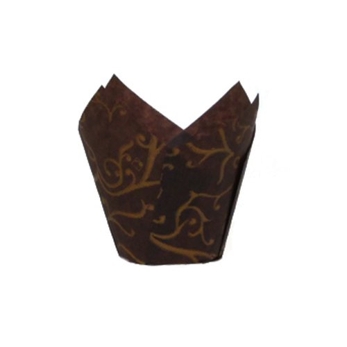 Novacart Brown Scroll Tulip Baking Cup (200, 2-3/4