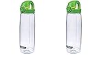 Nalgene Tritan On The Fly Water Bottle, Clear/Green Set of 2, 24Oz