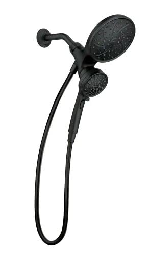 MOEN Magnetix 6-Spray Shower System: Wall Mount & Handheld Shower Head in Matte Black, 1.75 GPM