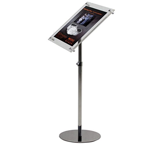 Adjustable Floor Standing Metal Sign Holder with Acrylic Panel for A3