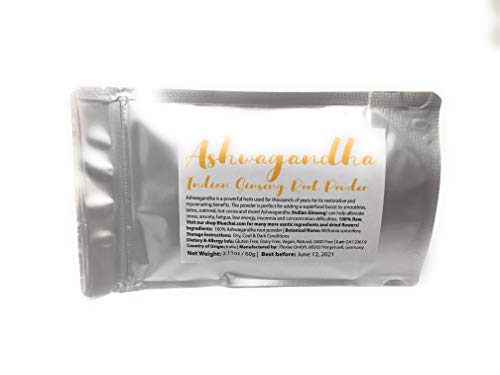 Organic Ashwagandha Root Powder - Indian Ginseng - 100% raw with no additives Non-GMO | Perfect for adding as a superfood booster to smoothies, lattes, oatmeal, hot cocoa and more | Resealable Bag - Thumbnail 3