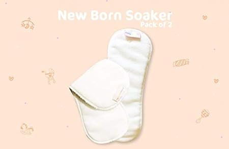 Superbottoms Organic Cotton Dry-Feel New Born soakers (Pack of 2) - Long Lasting - Compatible with New Born Cloth Cover Diapers