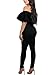 PRETTYGARDEN Off Shoulder Sleeve Hollow Out Sexy Women Bodycon Long Jumpsuit Rompers (Medium, 2186-Black)